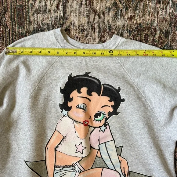 ORIGINAL RARE Vintage 1995 Betty Boop Workout Sweatshirt Silver Star Aerobics - Picture 14 of 14